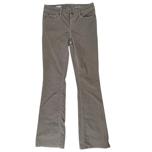 GAP 1969 Perfect Boot Corduroy Pants Women’s 26 Shark Skin Gray Tan 32" Inseam - Picture 2 of 9